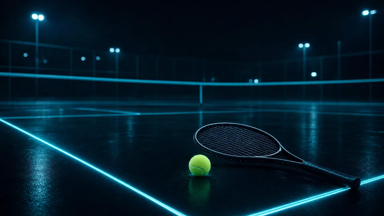 Pista de tenis iluminada